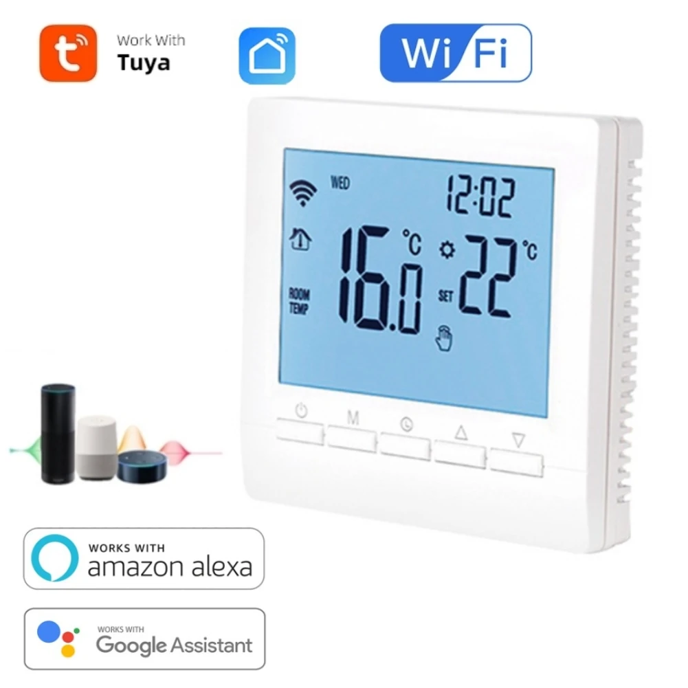 

Tuya Smart Thermostat Temperature Controller Electric Floor Heating WIFI Smart Thermostats Work With Alexa And Google Assistant