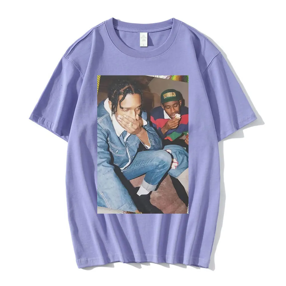 

Hip Hop Rapper Tyler The Creator Asap Rocky Travis Scott Graphic Print T Shirts Man Woman 100% Cotton Casual T Shirt Streetwear