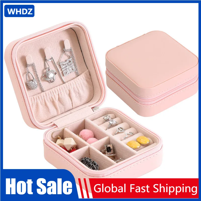 

Portable Jewelry Storage Box Candy Color Travel Storage Organizer Jewelry Case Earrings Necklace Ring Jewelry Organizer Display