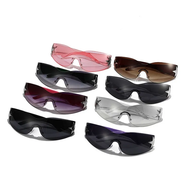 Luxury Punk Sports Sunglasses Women Brand Designer Y2K One Piece Sun Glasses Men Goggle Shades UV400 Ins Fashion Eyewear 2023 2
