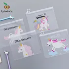 Новая Корейская школьная Канцелярия Lytwtw 1 шт., милые Креативные конверт из ПВХ для получения, полупрозрачная папка с единорогом