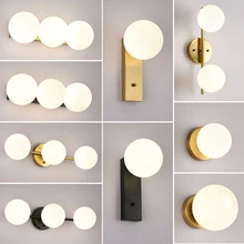 Nordic Indoor G9 9W LED Wall Lamps Decor for Living Room Bedroom with Glass Ball LED Wall Lights Wall Sconce for Home Lighting