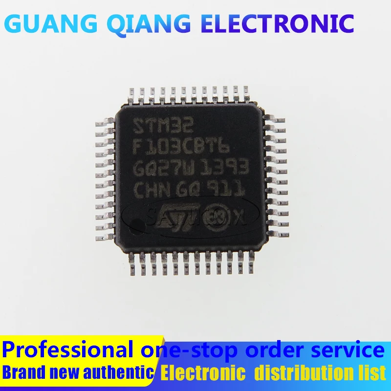Микроконтроллер STM32F103CBT6 IC 32 бит 128 Кб FLASH 48LQFP, 1 шт.