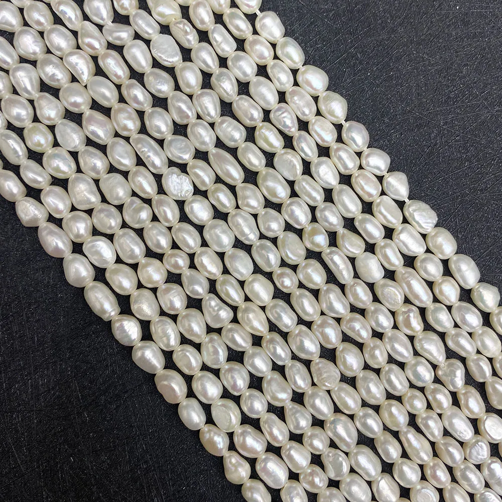 

4-11mm Natural Freshwater Pearls Irregular Rice Shaped Perforated Loose Beads Handmade Beads for Making DIY Necklace Bracelets