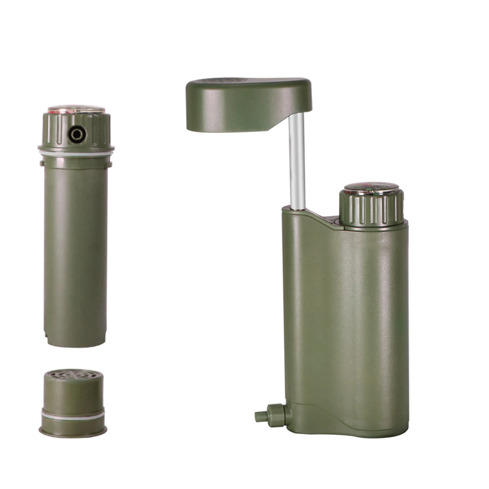

Hand-Pump Water Purifier With Compass 6-Stage Survival Water Purifier 0.01 Micron High Precision Purification With Compass