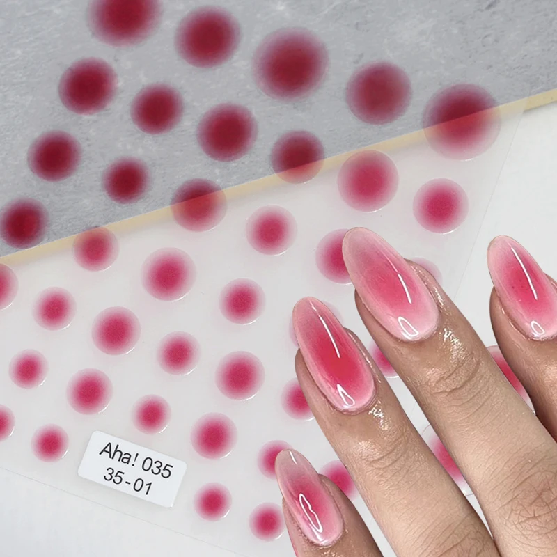 

3D Gradient Blush Nail Art Stickers Translucent Blooming Blush Nail Stickers Rainbow Blush Nail Decals Self-adhsive Stickers