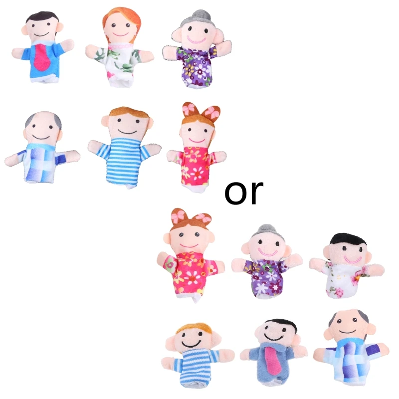 

6PCS Kids Baby Family Finger Puppets Plush Cloth Doll Play Game Learn Story Toys