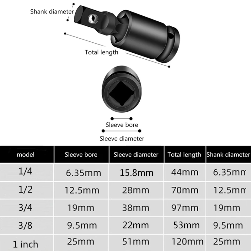 

Универсальный шарнир с приводом на 360 °, поворотная гнездо-воблер, ударопрочный адаптер, ударопрочный Универсальный комплект соединений, U-о...