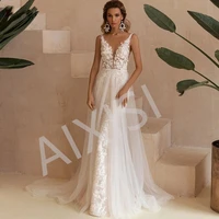 appliques for wedding dresses for women spagetti strap robe de mariee v neck bride vestido charming lace backless sleeveless