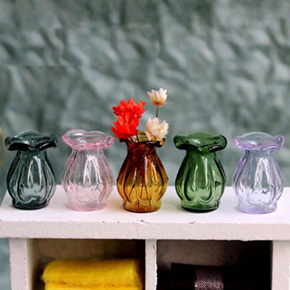 

Miniature DIY Dollhouse Accessories Mini Glass Flowerpot Vase Furniture Toys