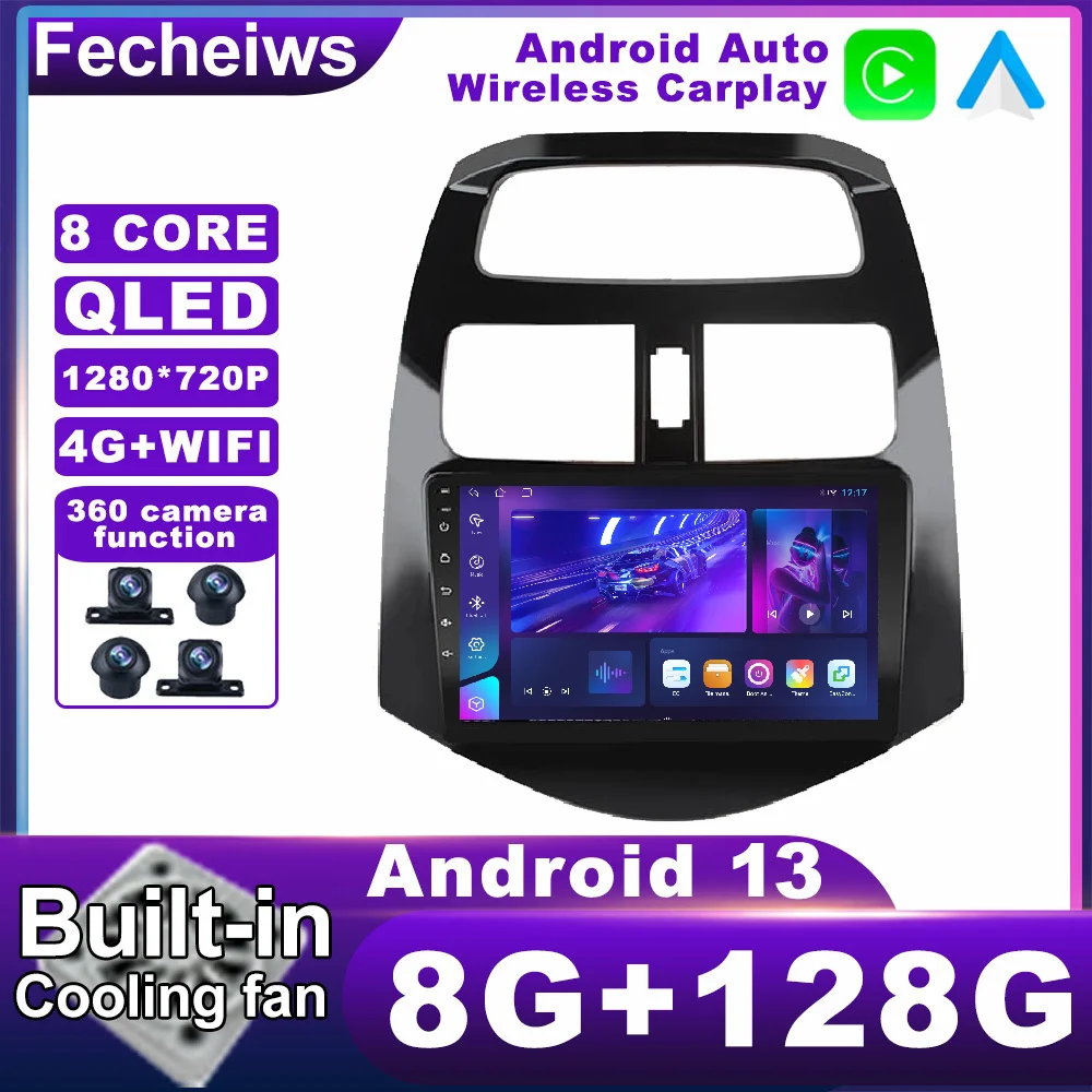 

Android 13 For Chevrolet Spark Beat Matiz Creative 2010 - 2014 Car Radio QLED Multimedia AHD DSP BT Stereo WIFI No 2din ADAS