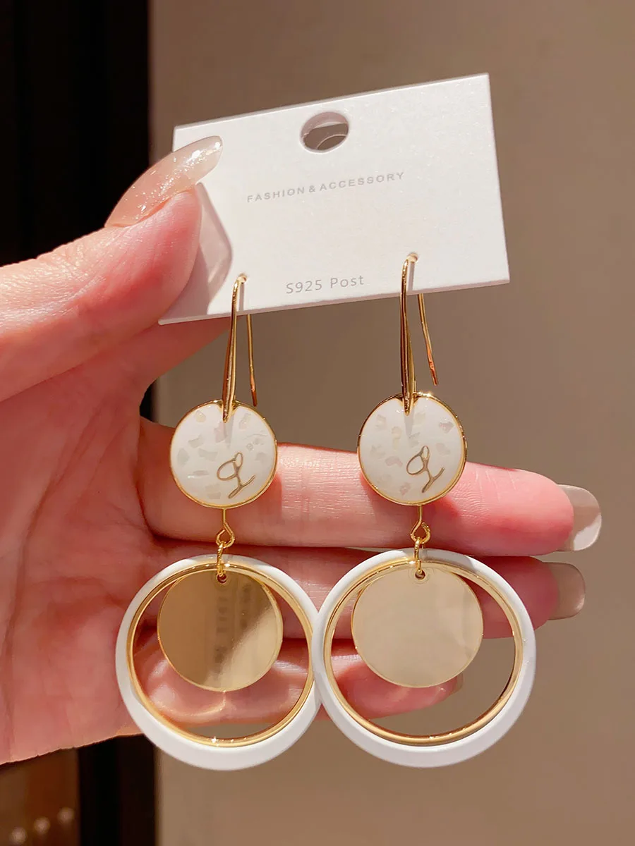 Высококачественные длинные круглые серьги в стиле ретро с преувеличенным