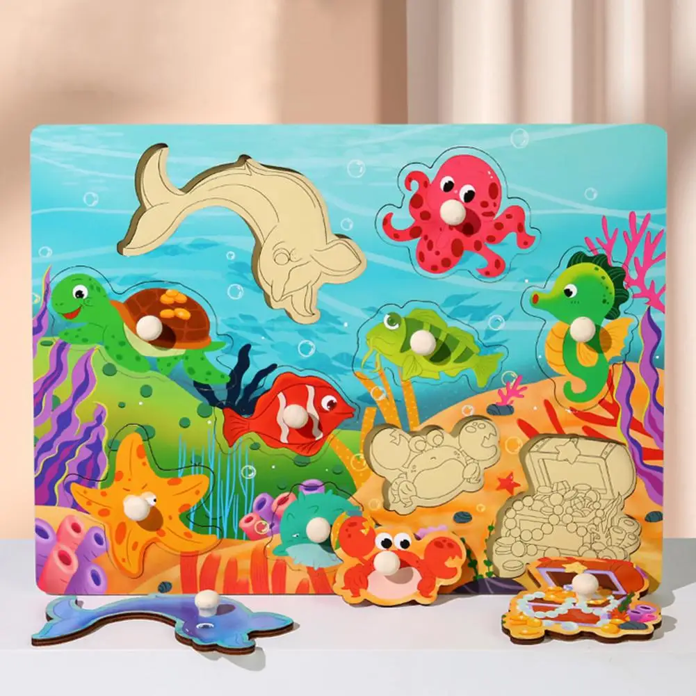 

Интерактивная деревянная головоломка, забавное Сенсорное развитие и Раннее Обучение, деревянная игрушка для малышей