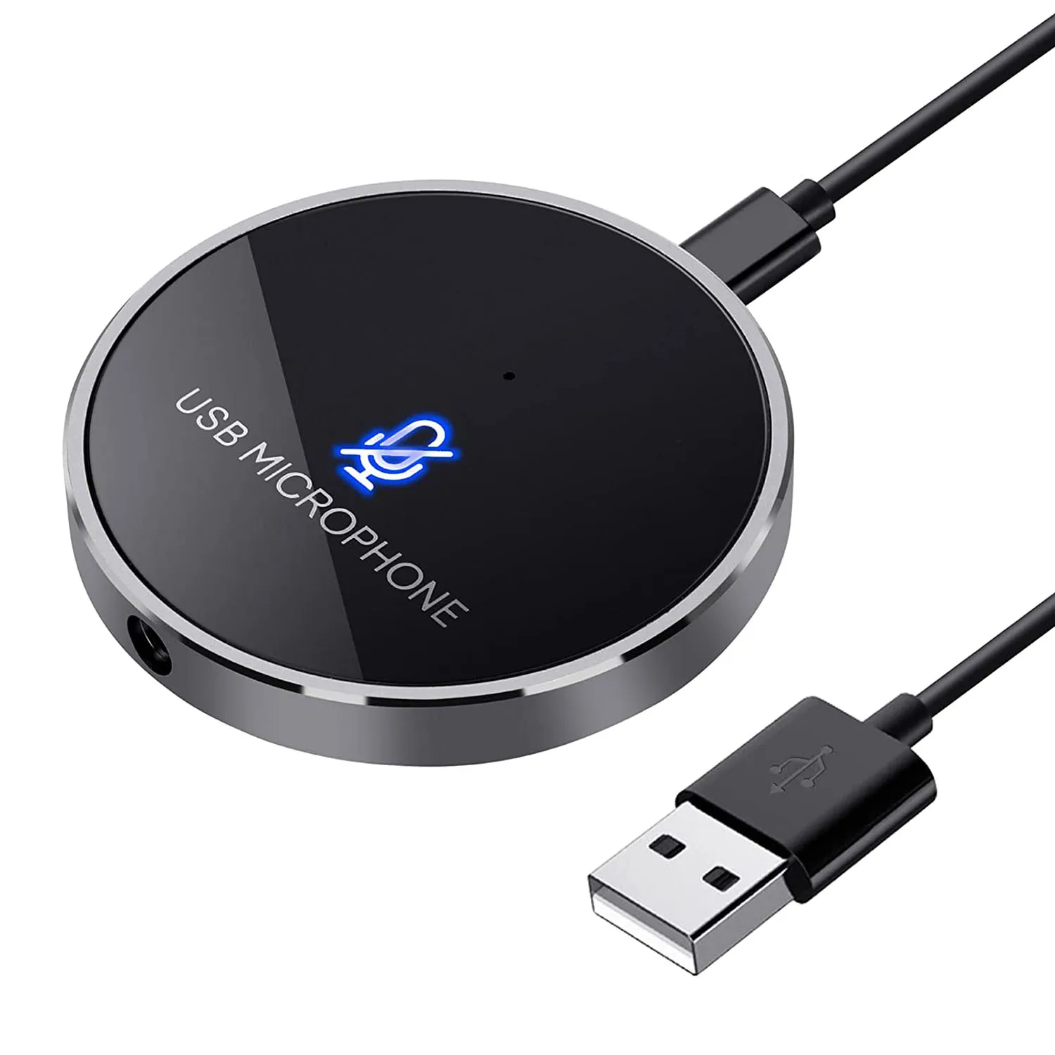 

Микрофон для конференций, портативный компьютерный USB-микрофон с поддержкой 3,5 мм наушников, 360 градусов, всенаправленный стерео микрофон для ПК