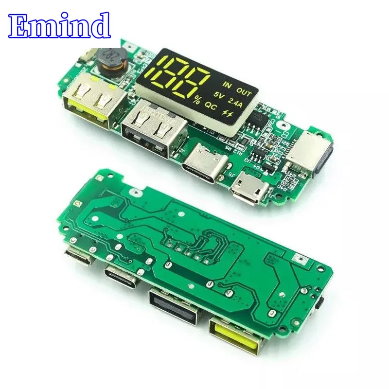 

18650 Lithium Battery Digital Display Charging Module With Display Boost Module 5V2.4A 2A 1A Dual USB Output