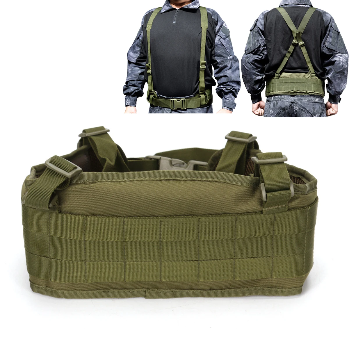 

Molle War Battle Belt Tactical Men Army Military Nylon Belt Girdle Police Airsoft Hunting Bag Carrier Soft Padded Waistband