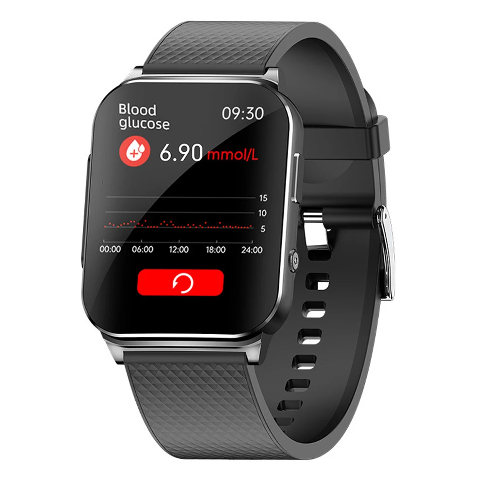 

Non-invasive Blood Glucose ECG PTT Smart Watch Men 1.83" Screen Blood Pressure Oxygen Body Temperature Smartwatch 60+ Dials