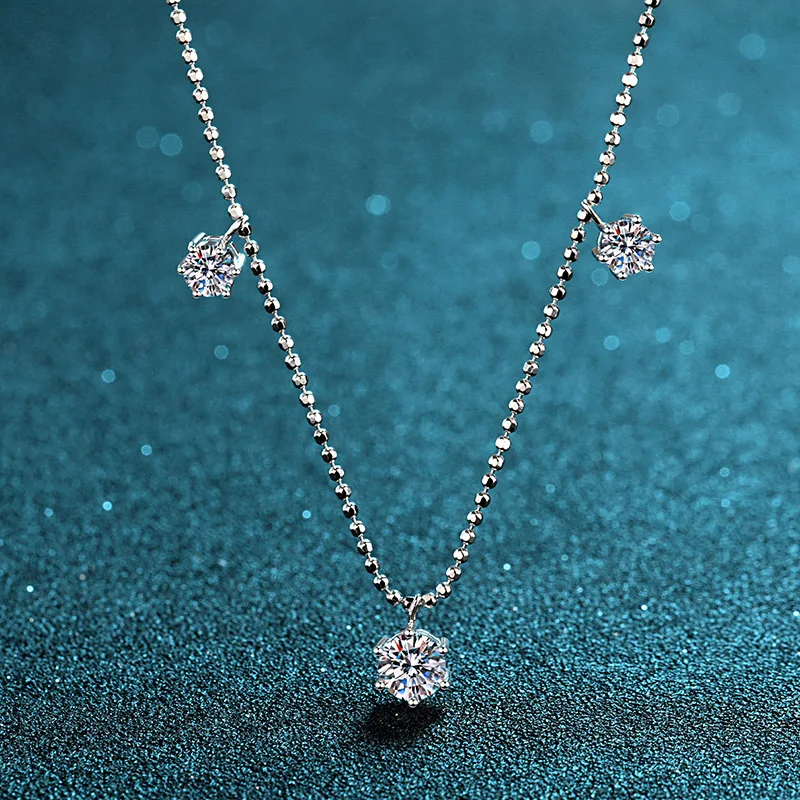 Brand new 3.5ct carat D color wet Sparkling Diamond Necklace engagement romantic happiness for girls boutique jewelry gift