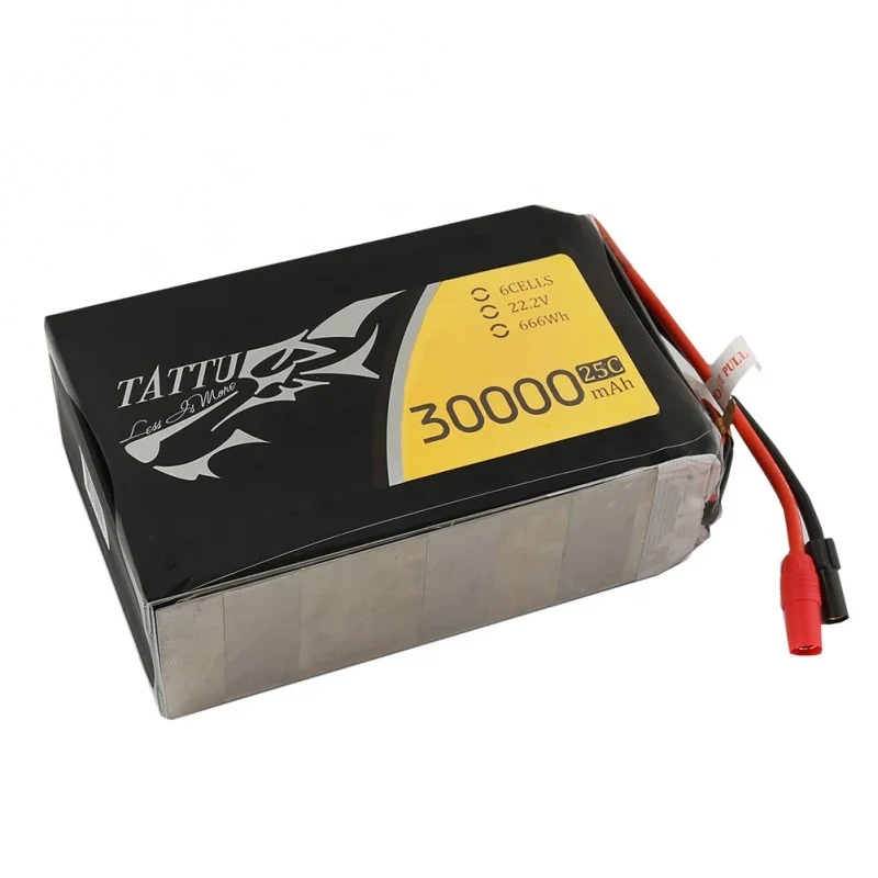 

Аккумулятор Lipo для дрона Tattu 30000 мАч 22,2 в упаковке с разъемом AS150 + XT150