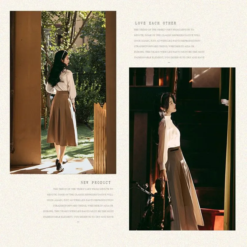 Женский вязаный костюм-двойка белый свитер в клетку с высокой талией и юбка