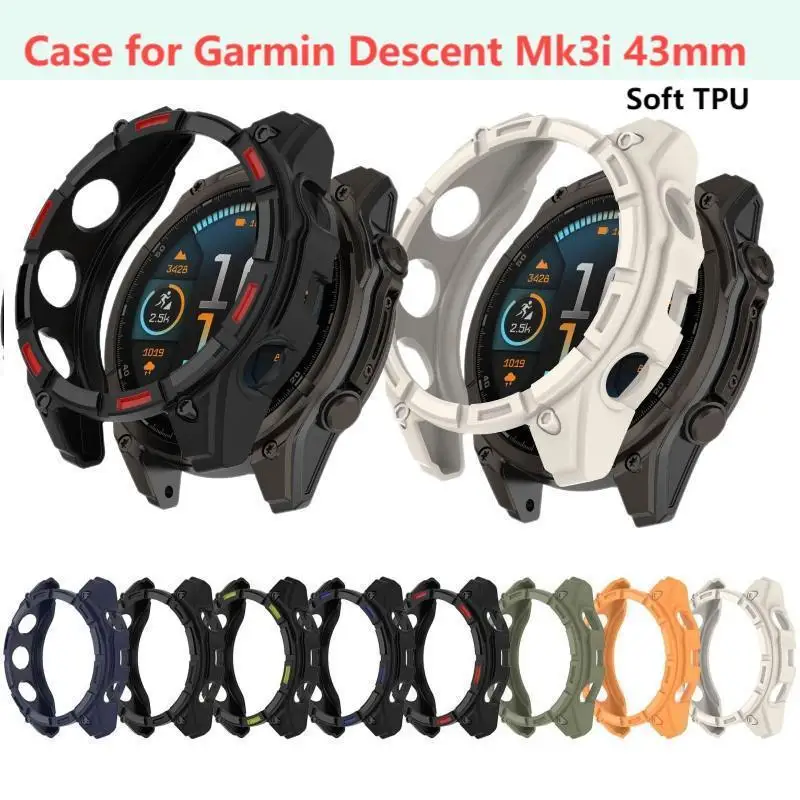 Фото Мягкий чехол из ТПУ для Garmin Descent Mk3i 43 мм, ремешок для умных часов, полая крышка Mk 3i, защитный чехол-бампер, аксессуары №1