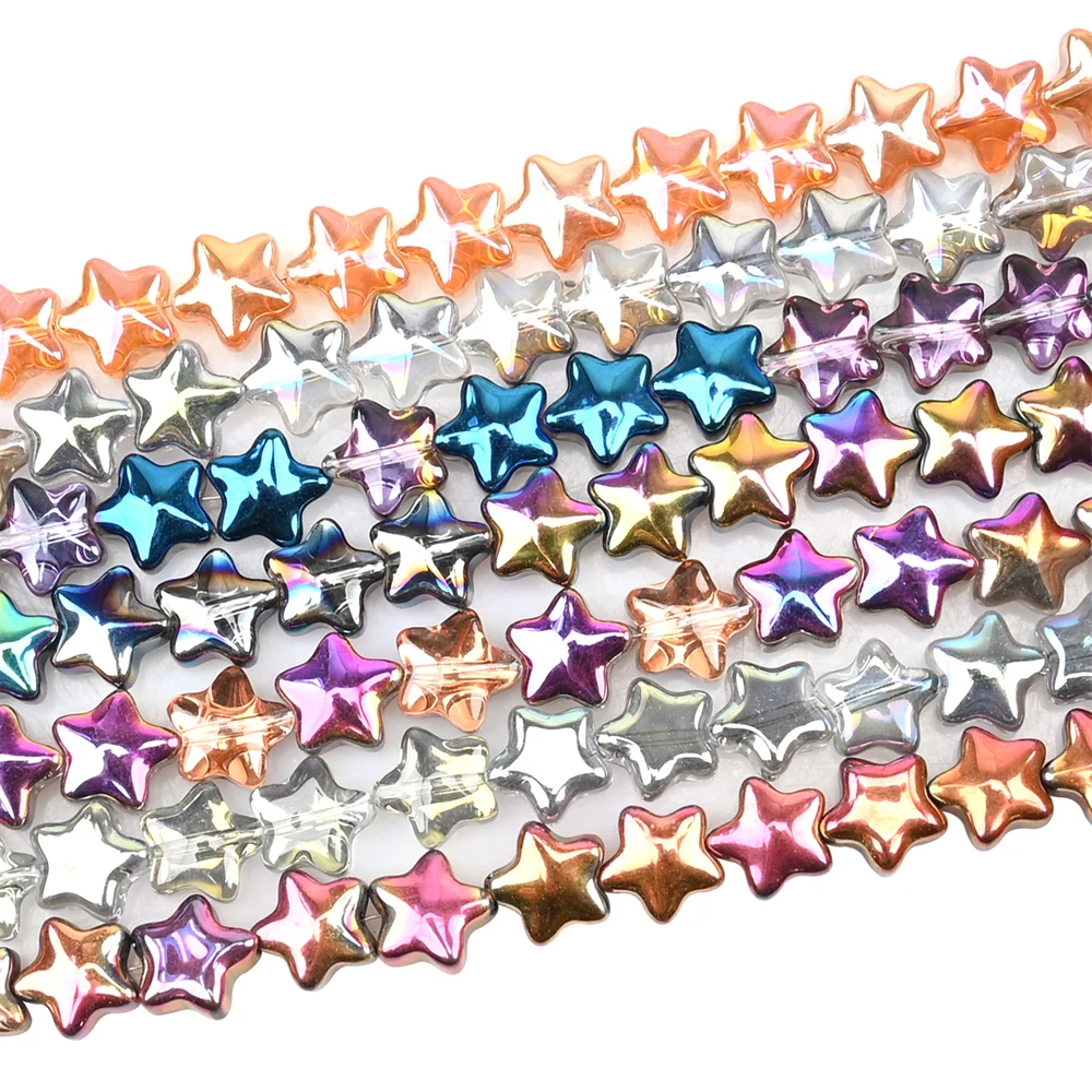 

30Pcs Star Crystal Beads Gloss Loose Spacer Glass Beads for Earring Bracelet Necklace Key Chains Jewelry Diy Craft Making 8Mm
