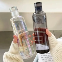 500ml pc plastic sports water bottle large capacity leak proof with time mark creative fall proof