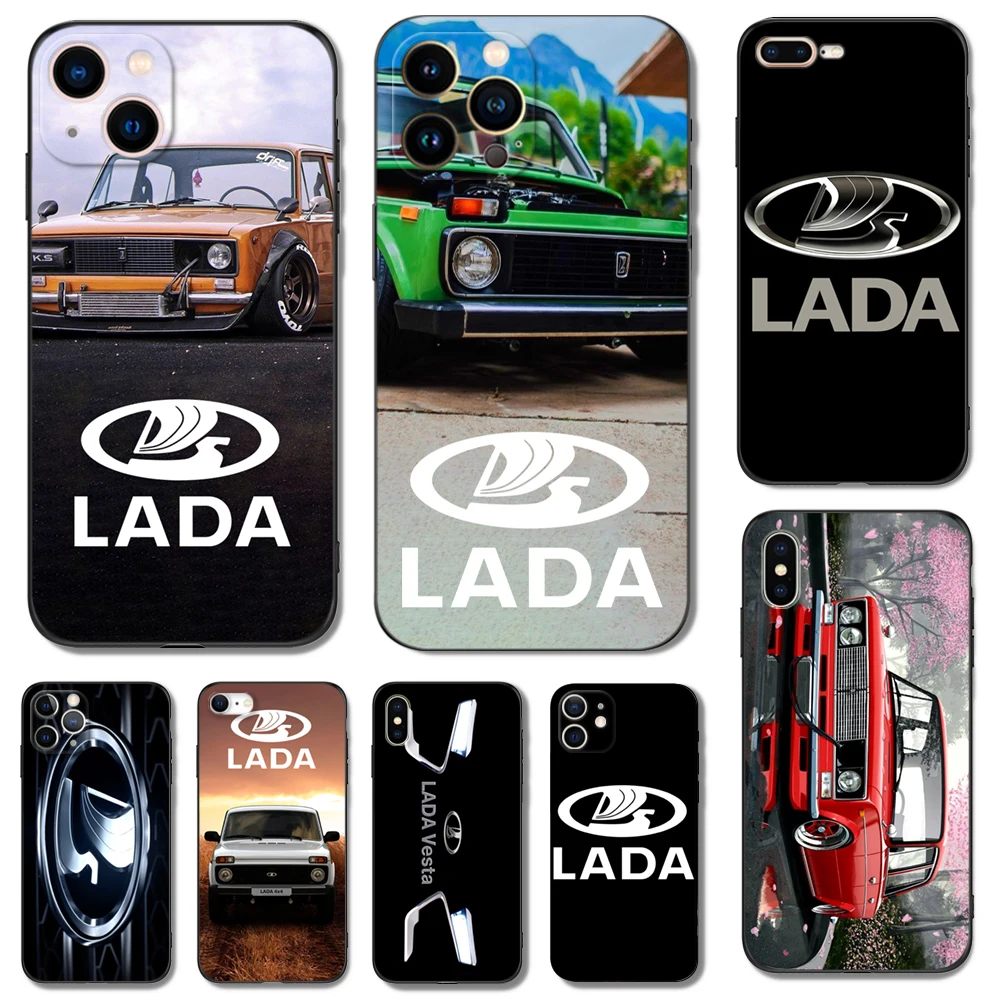 Черный чехол из ТПУ для iphone 14 13 12 11 mini pro MAX 5 5s se 2020 6 6s 7 8 plus x 10 XR XS чехол русская национальная лада