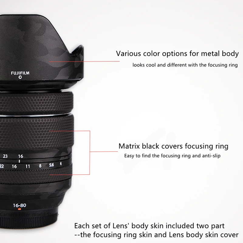 Fuji XF16-80 F4 / 1680F4 Lens Premium Decal Skin for FUJIFILM Fujinon XF16-80mm R OIS WR Protector Cover Film Sticker | Электроника