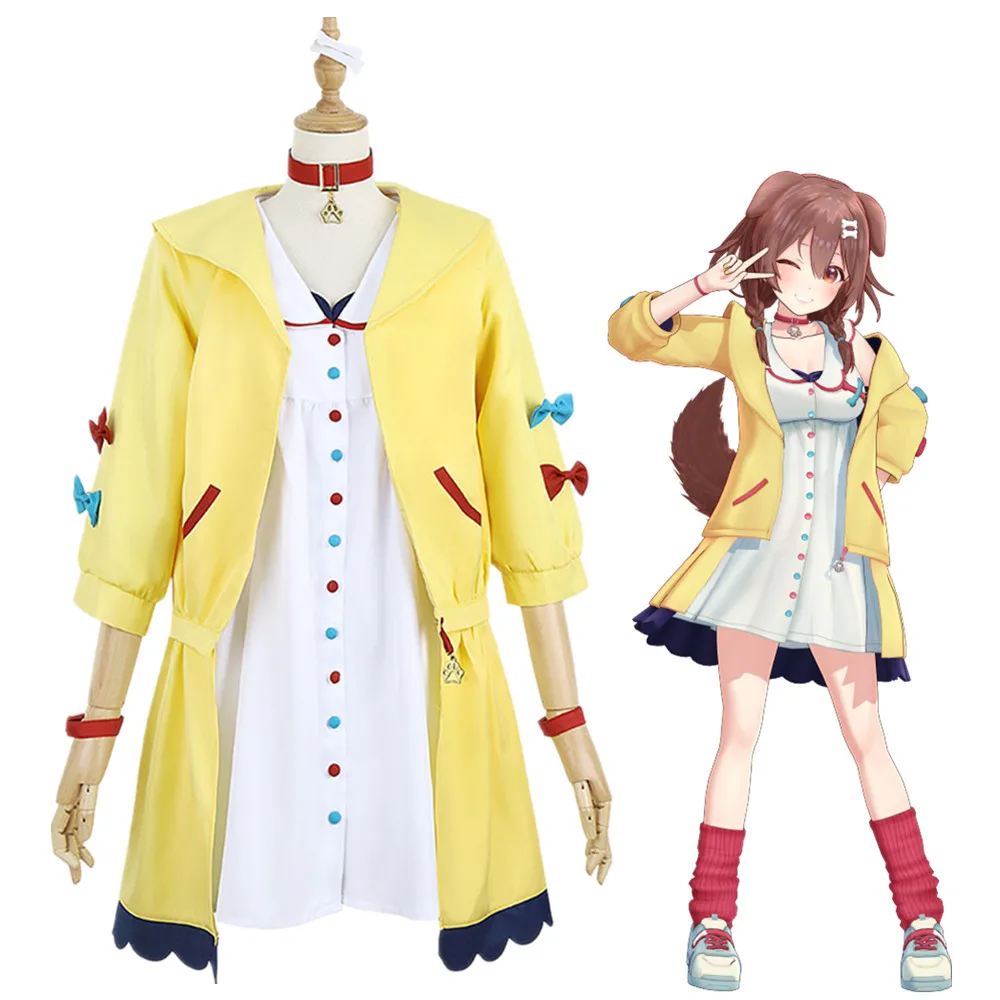 

Anime Project Sekai Colorful Stage Feat Cosplay Costume VTuber Inugami Korone Women Uniform Halloween Coat Dress Suit