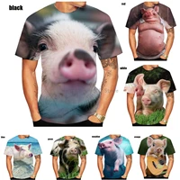 the latest popular novelty animal pig 3d printing t shirt funny pig casual t shirt summer top