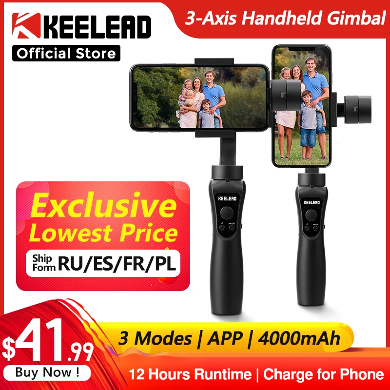 3-осевой Ручной Стабилизатор KEELEAD Bluetooth видеозапись Vlog живой фокус Натяжной зум
