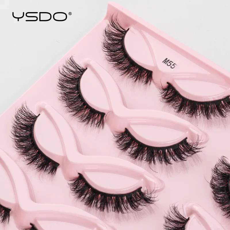 Норковые накладные ресницы YSDO, 10 пар, натуральные 3D норковые ресницы, пушистые Крылатые Накладные ресницы для наращивания, густые объемные ресницы, инструменты для макияжа