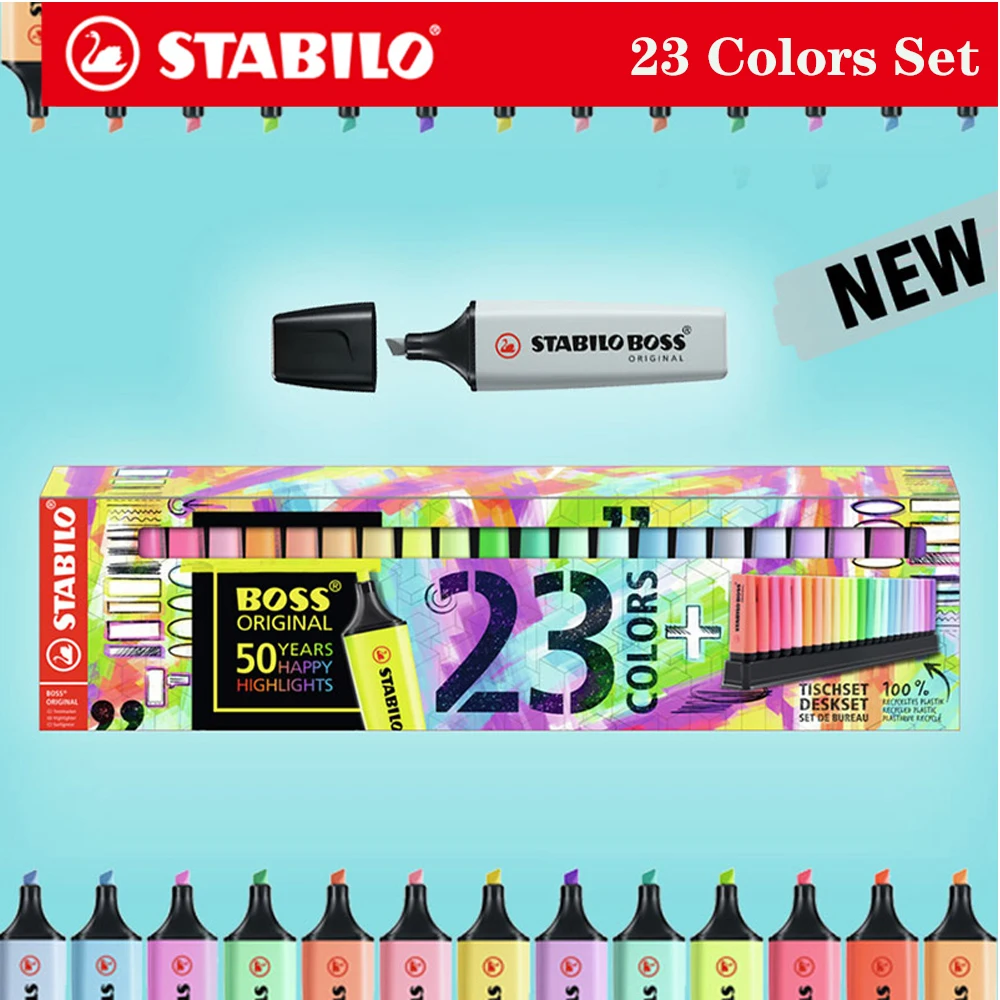 STABILO 50th Anniversary Series Fluorescent Pen Commemorative Set Environmentally Friendly Material Small Fresh Marker