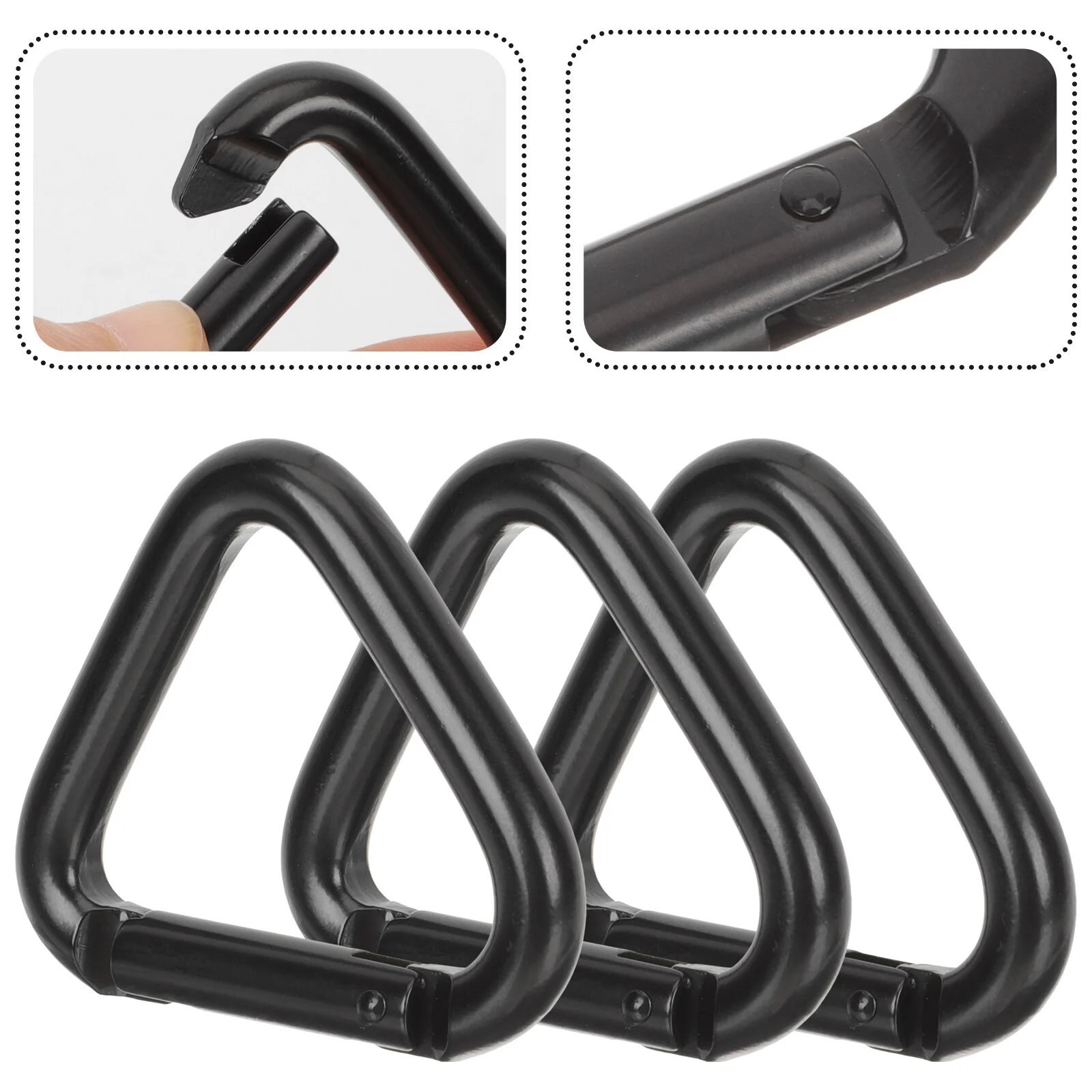 

3 Pcs Key Chain Carabiners Clips Hook Heavy Duty Climbing Buckle Aluminum Alloy Travel Triangle