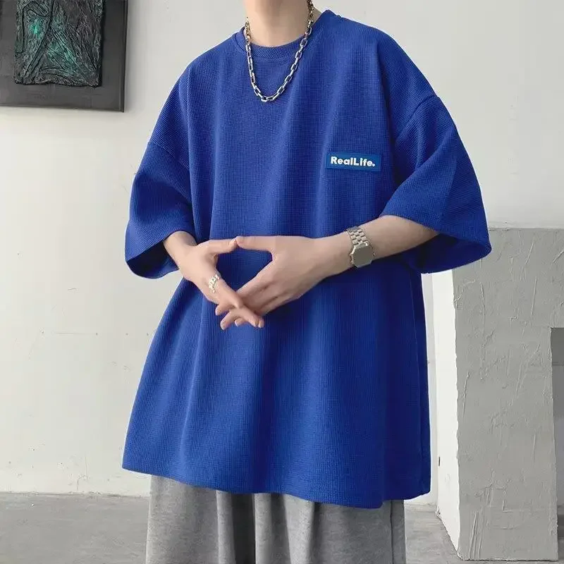 Новинка 2023 Мужская футболка с коротким рукавом летняя клетчатым дизайном