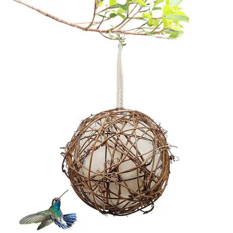 

Домик-гнездо для колиминга, аксессуар для птиц, натуральное ротанговое гнездо для наблюдения за птицами «сделай сам»