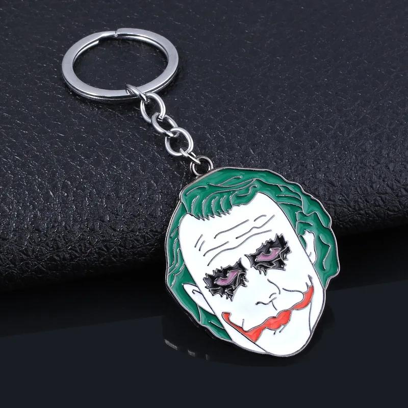 

ZXMJ Popular Car Keychain Trendy Clown Keychains for Men Fashion Comic Keychain JOKER Same Pendant New Key Chains Jewelry Gift