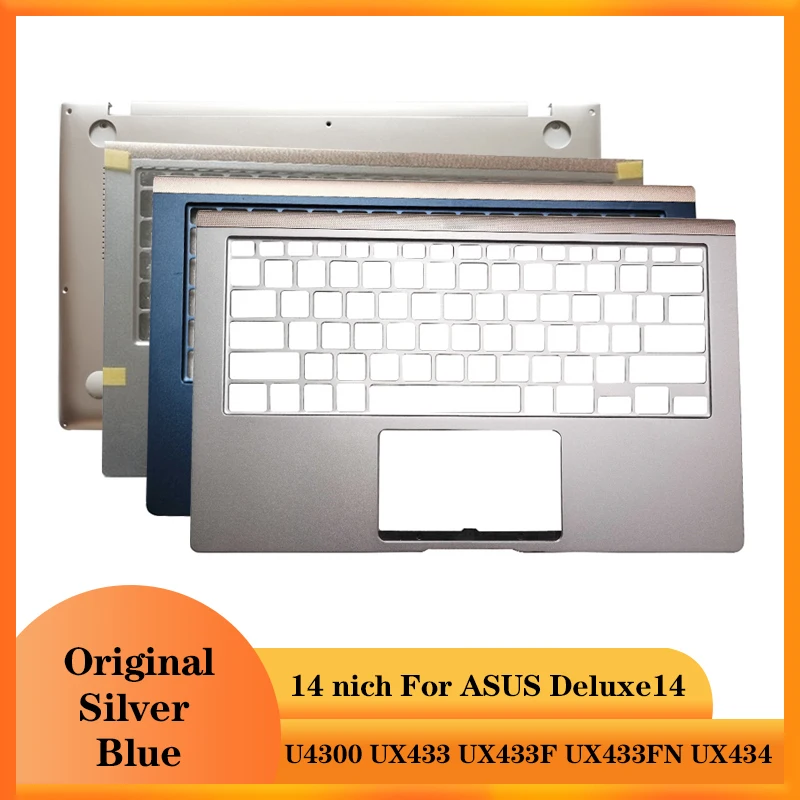 

NEW Laptop for ASUS Zenbook UX433 UX433F UX433FN U4300F Deluxe14 Palmrest Upper Case/Bottom Case Computer Case Blue Silver