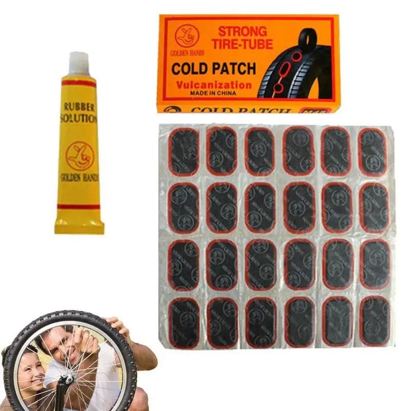 

Bicycle Tire Repair Kit Inner Tube Patch Puncture Bicycle Repair Tool With 24/48 Pcs Vulcanizing Patches For Bicycle Motorcycle