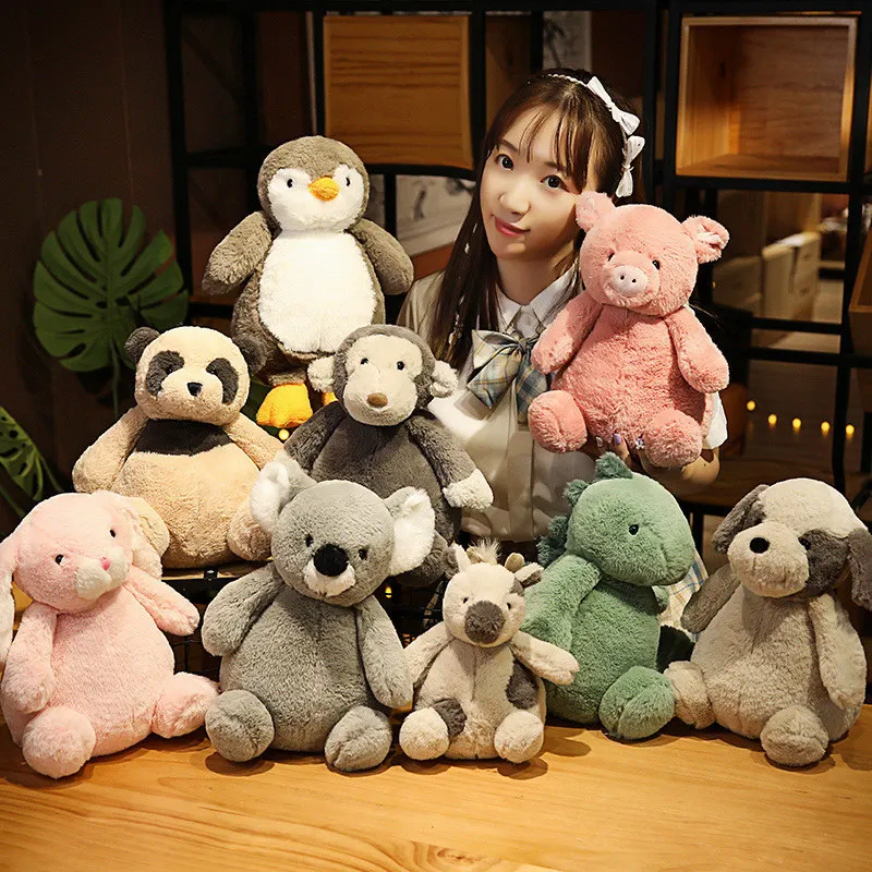 Muñeco de peluche de dinosaurio, mono, Koala, oso, becerro, pingüino, Animal de peluche, decoración de la habitación de los niños, regalo de cumpleaños para niñas