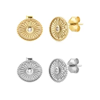 925 sterling silver mini cute sun shaped stud earrings for women simple ins studs earrings gold silver color jewelry