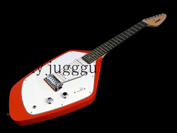 

Rhxflame Custom 6 Strings VOX Mark V Teardrop Phantom Solid Body Red Guitar 3 Single Coil Pickups, Tremolo Tailpiece,