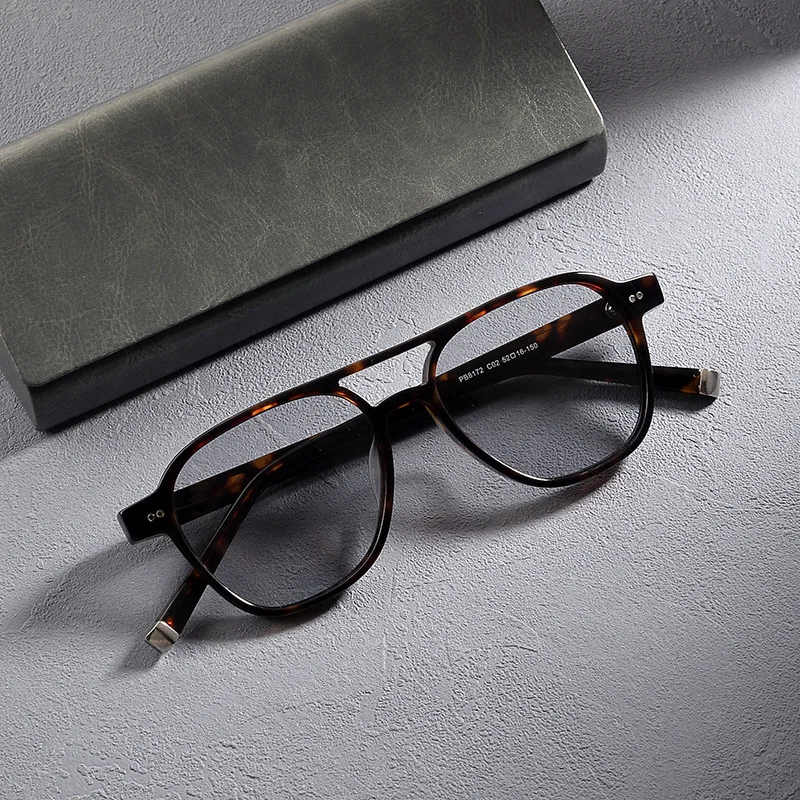 Двойные квадратные солнцезащитные очки для мужчин дизайнерские в ацетатной