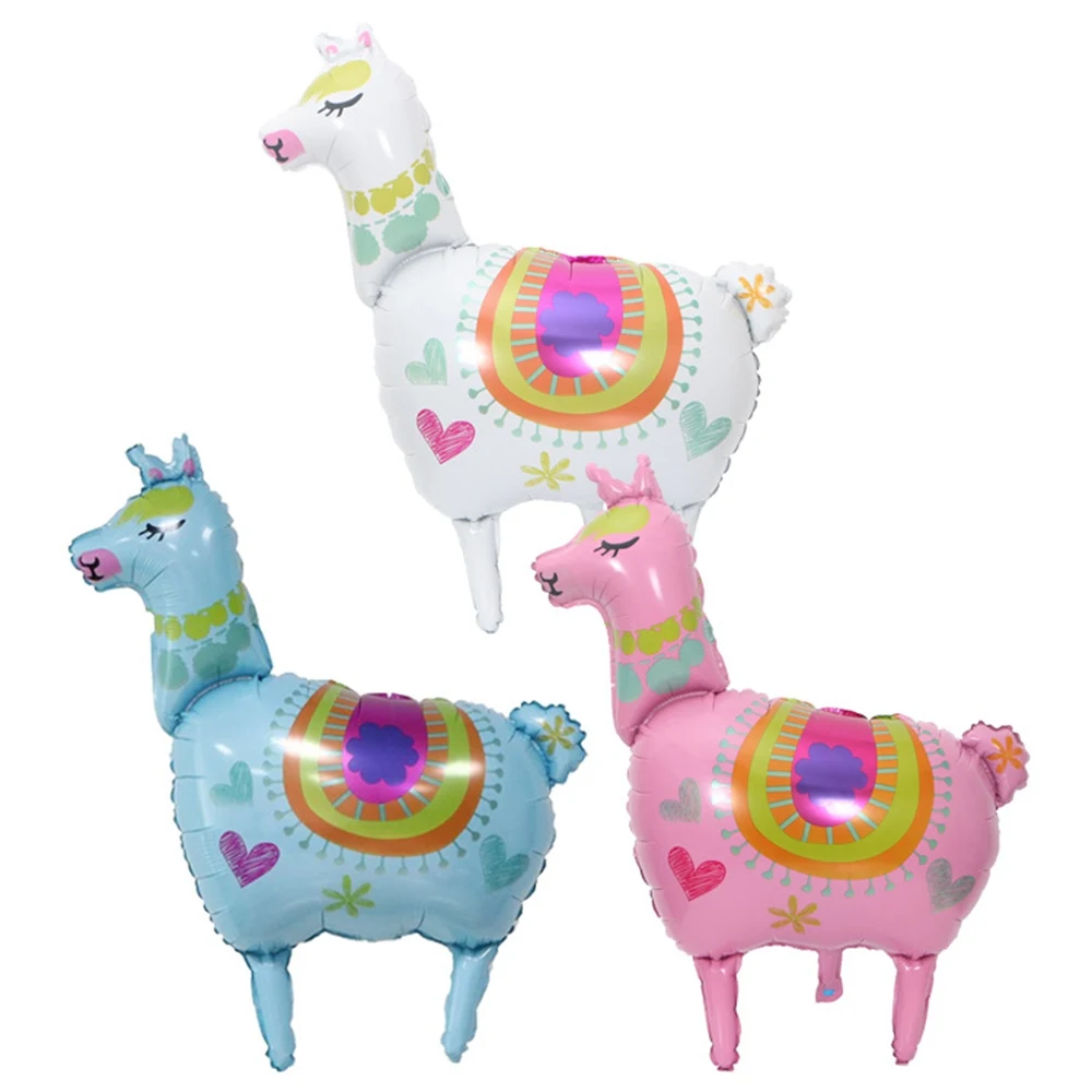 

Big Size Cute Cartoon Alpaca Aluminum Film Balloons Blue Pink White Wedding Birthday Party Decoration Foil Balloon Baby Shower