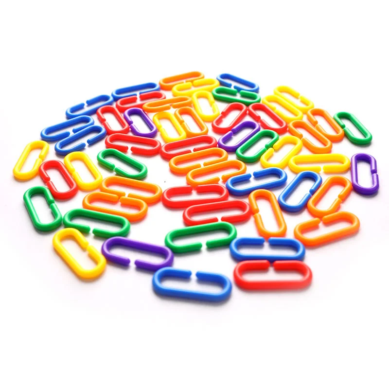 

50pcs Parrot C-clip Toy Bird Plastic C-link Hook African Grey Conure Cockatiel