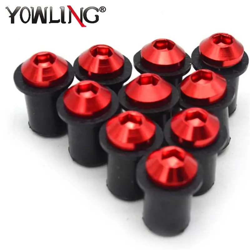 

5mm 10pcs Universal motorcycle Windshield Spike Bolts Screw Nuts For suzuki hayabusa gsx1300r gsx600 gsxr750 csr1000 DL650 GSX-R