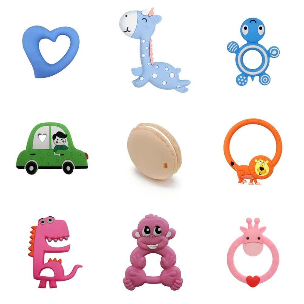 

1pc Silicone Teether Various Styles Food Grade Baby Teeth Care Molar Rodent Baby Silicone Bead Nipple Chain Chewing Accessories