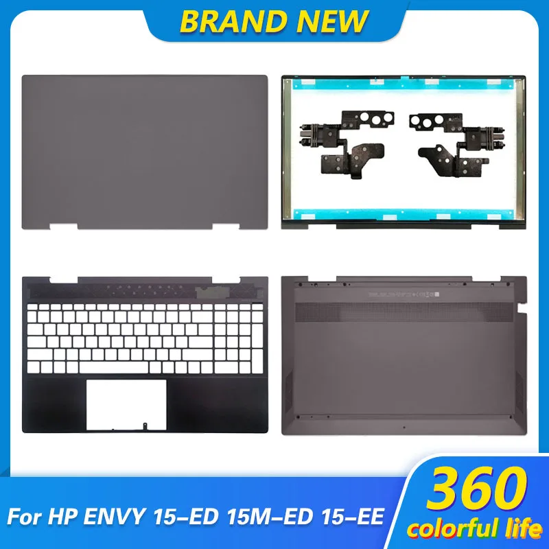 

New Top Case For HP ENVY x360 15-ED 15M-ED 15-EE 15M-EE LCD Back Cover Front Bezel Hinges Palmrest Bottom Case L93204-001 Brown