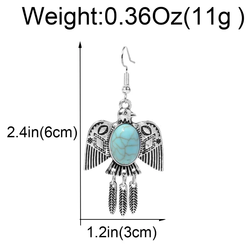 Серьги-капли в стиле ретро индийского племени с орлом цыганские этнические
